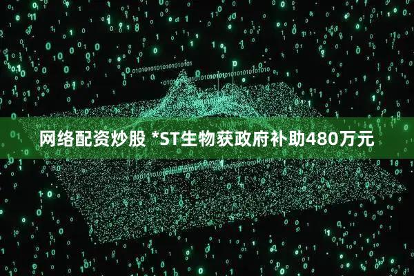 网络配资炒股 *ST生物获政府补助480万元